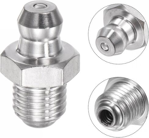 uxcell 201 Stainless Steel Straight Grease Fitting M6 x 1mm Thread Hydraulic Grease Fitting Accessories, 5Pcs in Saudi Arabia