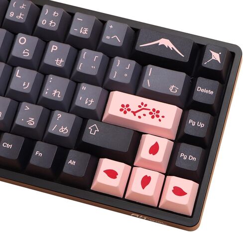 MOLGRIA Keycaps 136 Set Night Sakura for Full Sized Keyboard, Custom PBT Cherry Profile Key Caps Japanese Style with Keycap Puller for Cherry MX 104/87/68/61 60 Percent ANSI/ISO Layout Keyboard in Saudi Arabia