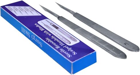 Pack of 2 Scalpel Handle # 3 and 20 Pcs. Scalpel Blades #11, Best for Craft Card Making, Cutter Podiatry, Dermaplaning, Dental, Medical & Vet Students in Saudi Arabia