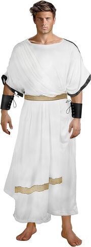 Greek Toga Costume for Men Halloween roman Dionysus Style with Wristband Adult in Saudi Arabia