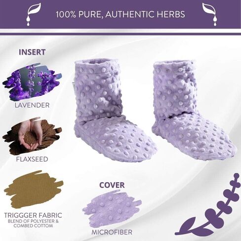 Sonoma Lavender Spa Booties, Microwavable Heated Slippers, Luxury Herbal Booties, Herbal Aromatherapy Foot Warmer in Saudi Arabia