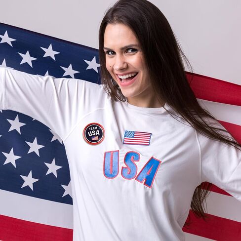 أزرار Pinback احتفالية 2024 Team USA، ملحقات مشجعي الرياضة الوطنية، 2.25 بوصة (عبوة من 3) in Saudi Arabia