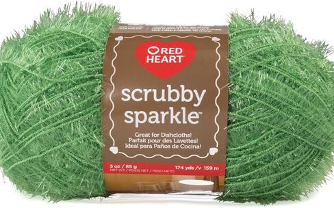 Red Heart Sparkle Scrubby Yarn – Perfect for Knitted or Crocheted Washcloths – Avocado in Saudi Arabia