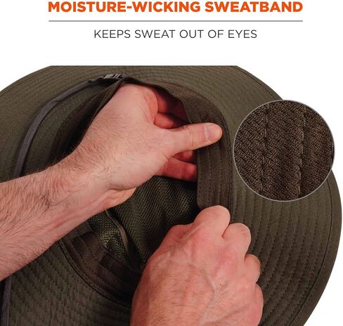 قبعة Ergodyne Chill Its 8936 خفيفة الوزن مع لوحة شبكية مسامية، حماية من أشعة الشمس بعامل حماية من أشعة الشمس 50+ زيتوني كبير/كبير جدًا in Kuwait