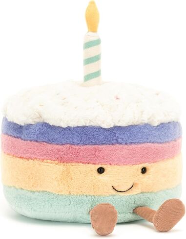 Jellycat Amuseables Rainbow Birthday Cake Stuffed Toy, Large 10 inches | Dessert Plush | Birthday Gift in Saudi Arabia