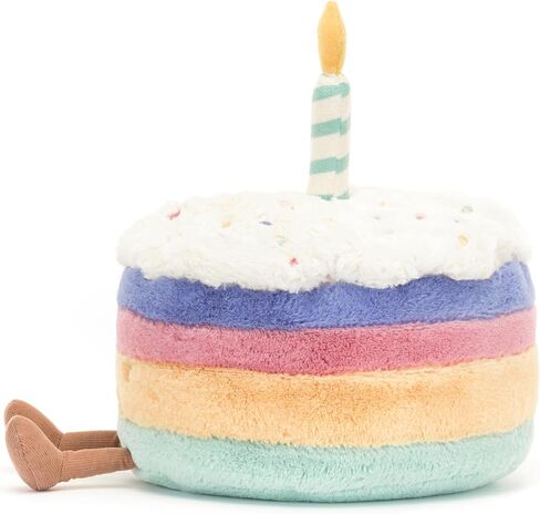 Jellycat Amuseables Rainbow Birthday Cake Stuffed Toy, Large 10 inches | Dessert Plush | Birthday Gift in Saudi Arabia
