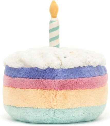 Jellycat Amuseables Rainbow Birthday Cake Stuffed Toy, Large 10 inches | Dessert Plush | Birthday Gift in Saudi Arabia