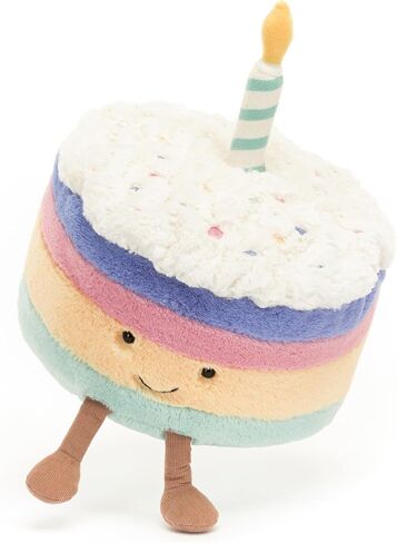 Jellycat Amuseables Rainbow Birthday Cake Stuffed Toy, Large 10 inches | Dessert Plush | Birthday Gift in Saudi Arabia