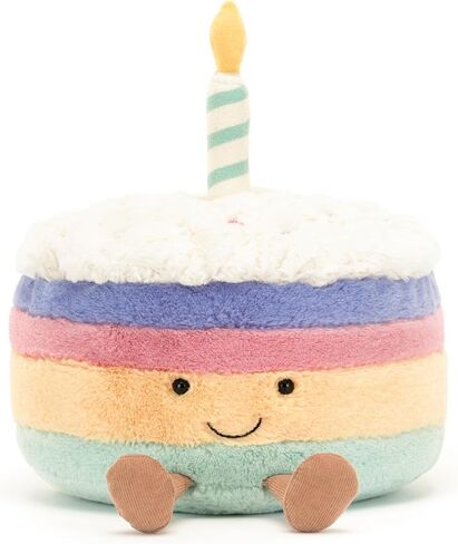 Jellycat Amuseables Rainbow Birthday Cake Stuffed Toy, Large 10 inches | Dessert Plush | Birthday Gift in Saudi Arabia