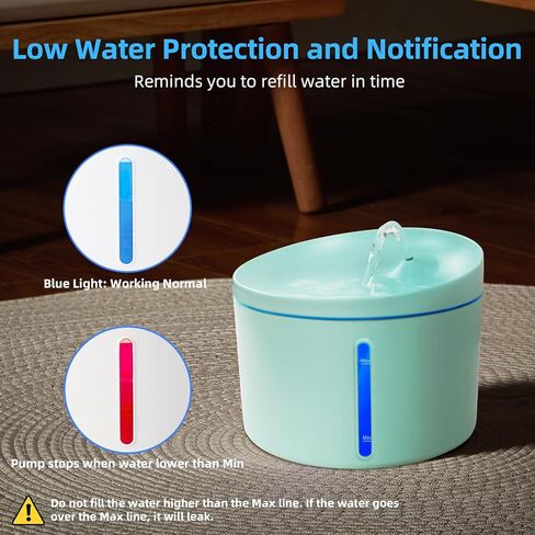 DOGNESS Pet Water Fountain with Filter, Keep Water Fresh Automatic 3.2L Large Capacity Ultra Silent Removable Fresh Water Dispenser for Dogs, Cats, Birds (3.2L Green) in Kuwait