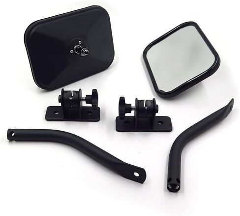 HTTMT MT371-032-M Pair Quick Release View Mirror Rectangular Black Compatible with Jeep Wrangler TJ JK 97-17 in Saudi Arabia