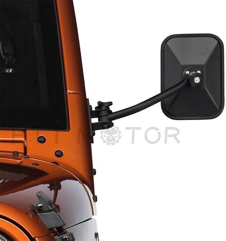 HTTMT MT371-032-M Pair Quick Release View Mirror Rectangular Black Compatible with Jeep Wrangler TJ JK 97-17 in Saudi Arabia