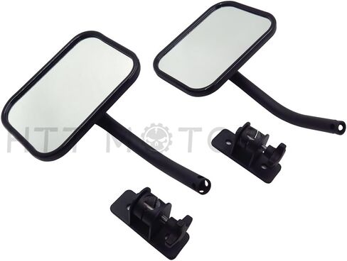 HTTMT MT371-032-M Pair Quick Release View Mirror Rectangular Black Compatible with Jeep Wrangler TJ JK 97-17 in Saudi Arabia