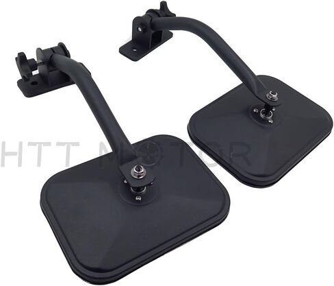 HTTMT MT371-032-M Pair Quick Release View Mirror Rectangular Black Compatible with Jeep Wrangler TJ JK 97-17 in Saudi Arabia