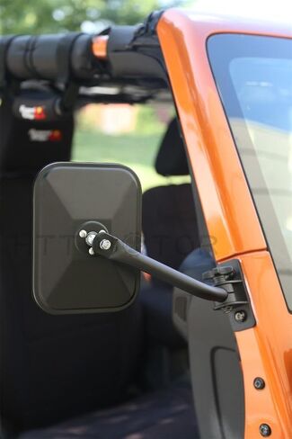HTTMT MT371-032-M Pair Quick Release View Mirror Rectangular Black Compatible with Jeep Wrangler TJ JK 97-17 in Saudi Arabia