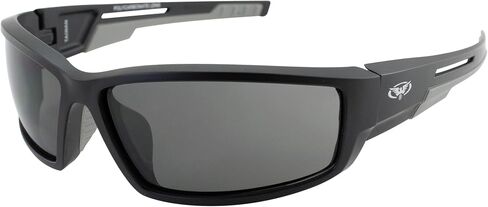 Global Vision Sly 88 Motorcycle Sunglasses Matte Black Frames Smoke Lens with Grey Double Injection Rubber in Saudi Arabia