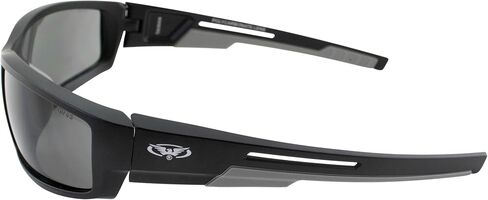 Global Vision Sly 88 Motorcycle Sunglasses Matte Black Frames Smoke Lens with Grey Double Injection Rubber in Saudi Arabia