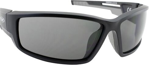 Global Vision Sly 88 Motorcycle Sunglasses Matte Black Frames Smoke Lens with Grey Double Injection Rubber in Saudi Arabia