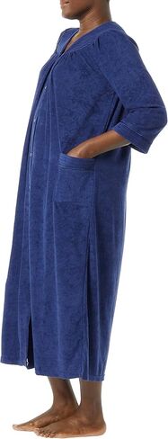 AmeriMark Women Full-Length Snap Front Terrycloth Long Bathrobe – Loose Absorbent Full-Coverage Plush Long Ankle Bath Robe in Saudi Arabia