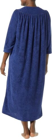 AmeriMark Women Full-Length Snap Front Terrycloth Long Bathrobe – Loose Absorbent Full-Coverage Plush Long Ankle Bath Robe in Saudi Arabia