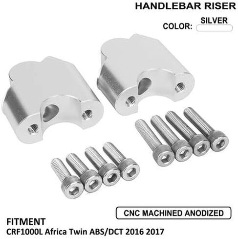 Motorcycle Handlebar Riser Clamp,CNC Aluminum Alloy Motorcycle Handlebar Height - Raised 45mm for CRF1000L Africa Twin ABS/DCT 2016 2017 in Saudi Arabia