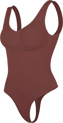 OMAKGI Women Seamless Tummy Control Shapewear Sculpting Thong Bodysuits Sleeveless Body Shaper in Saudi Arabia