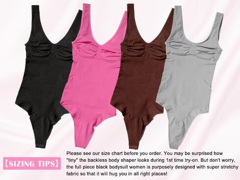 OMAKGI Women Seamless Tummy Control Shapewear Sculpting Thong Bodysuits Sleeveless Body Shaper in Saudi Arabia