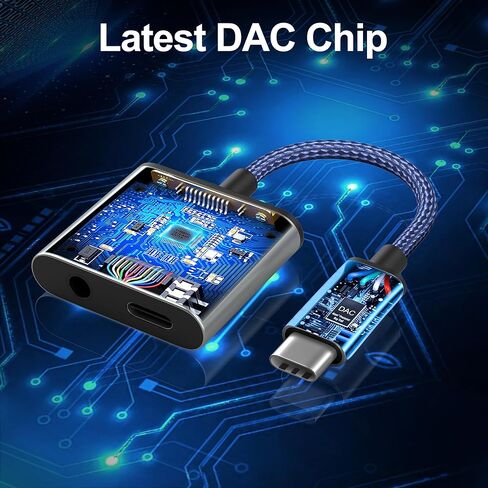 Coolden USB C to 3.5mm Headphone and Charger Adapter, 2-in-1 Type C to AUX Adapter, USB C Dongle Headphone Jack for iPhone 15/Samsung S23 Ultra/S22 Ultra/Pixel 5/iPad Pro/MacBook in Kuwait