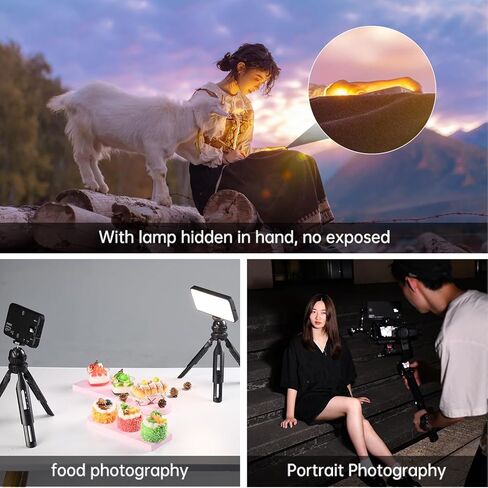 JINBEI EFP-11 Magnetic RGB Video Light Ra>96 TLCI≥98 2700~10000K Smartphone Control 360° Full Color On Camera LED Cold Shoe 4000mAh Rechargeable DSLR Lighting for Vlogging, Video Conference in Kuwait