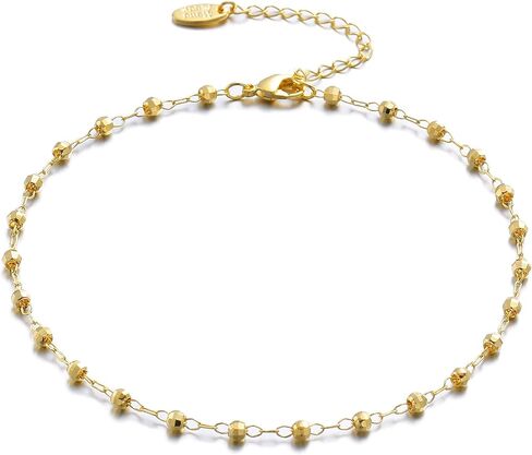 Anklet Bracelets for Women 14K Gold Plated Summer Beach Boho Foot Chain Adjustable Dainty Foot Jewelry Gifts Anklets for Women in Saudi Arabia