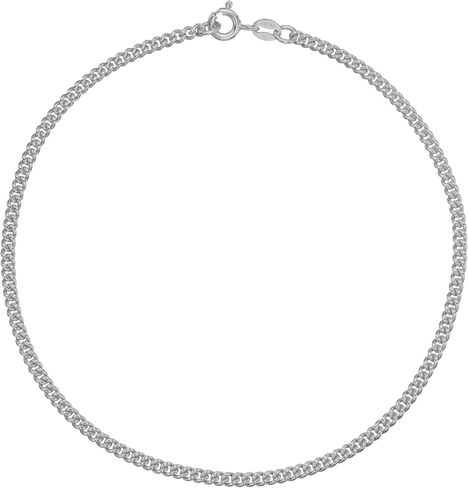 14K Gold or White Gold Filled Bracelet, Anklet, or Ankle Chain, 2.5mm Curb or Cuban Link Chain for Women and Men, Made in Italy, Tarnish-Free, Waterproof, and Beach-Ready, Sizes 7"-11" in Saudi Arabia