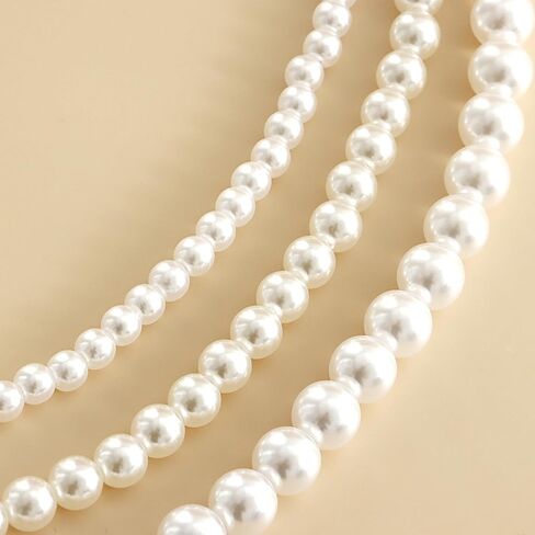 Faux Pearl Tassel Boot Anklet for Women Teenage Girls, Layered Shoe Chains Anklet Three White Beaded Anklets Prom Party Costume Accessories Jewelry in Saudi Arabia
