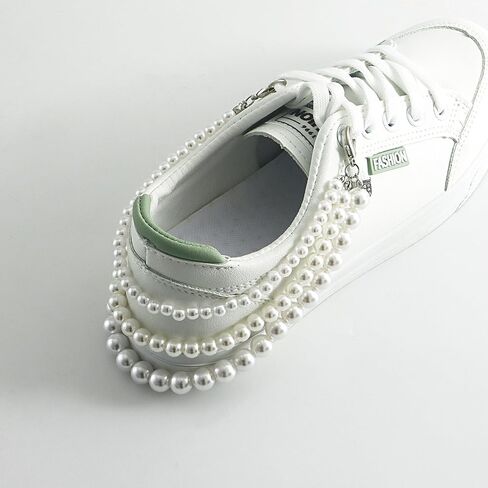 Faux Pearl Tassel Boot Anklet for Women Teenage Girls, Layered Shoe Chains Anklet Three White Beaded Anklets Prom Party Costume Accessories Jewelry in Saudi Arabia