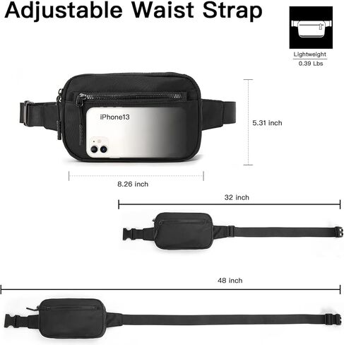 حقيبة حزام تيلينا للنساء والرجال 2 جيب بسحاب و4 جيوب بسحاب in Kuwait