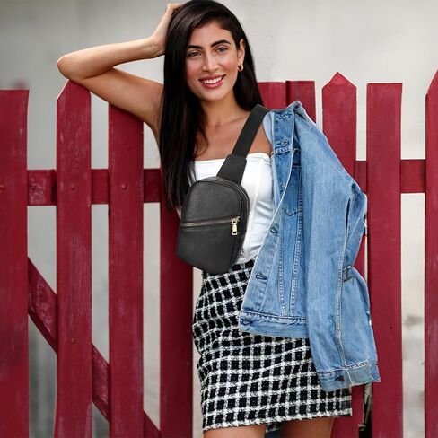 حقيبة حبال صغيرة للنساء من الجلد عبر الجسم، حقيبة فاني مضادة للسرقة، حقيبة صدر للسفر in Kuwait