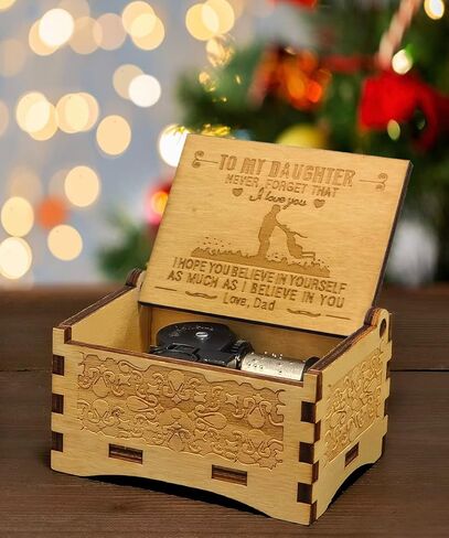 هدايا ابنة من الأب، صندوق موسيقى خشبي، هدايا من الأب إلى الابنة، مناسبة لعيد الميلاد/الكريسماس/التذكار in Kuwait