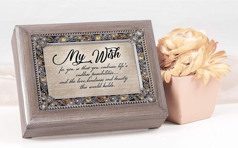 Cottage Garden You Make The World Special Brushed Silvertone Jewelry Music Box Plays Wonderful World in Saudi Arabia