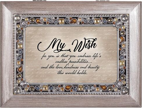 Cottage Garden You Make The World Special Brushed Silvertone Jewelry Music Box Plays Wonderful World in Saudi Arabia
