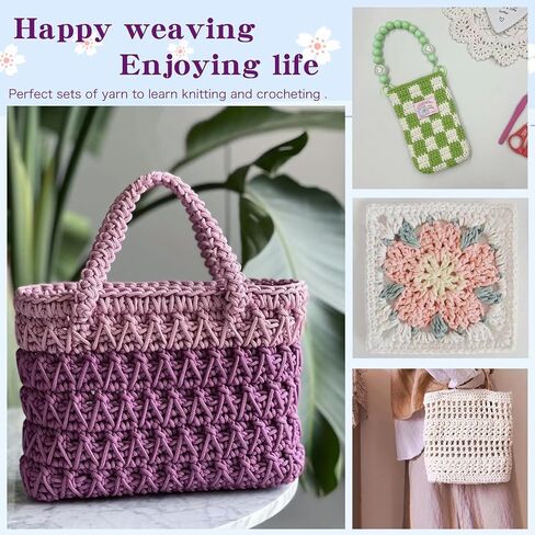2 PCS 400g Khaki 100% Cotton Yarn Hollow Knitted Crochet Yarn,328 Yards Fabric Yarn Round Rope Yarn for DIY Handbag Purse Basket Cushion Crochet Bag in Saudi Arabia