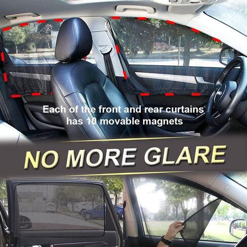 ستارة نافذة جانبية مغناطيسية على شكل حصان على شكل قلب - ستارة سيارة صيفية من الشمس، حاجب شمس أمامي للسيارة من القماش الشبكي الواقي من الشمس (4 قطع، أمامي وخلفي) in Kuwait