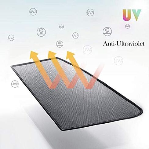 ستارة نافذة جانبية مغناطيسية على شكل حصان على شكل قلب - ستارة سيارة صيفية من الشمس، حاجب شمس أمامي للسيارة من القماش الشبكي الواقي من الشمس (4 قطع، أمامي وخلفي) in Kuwait