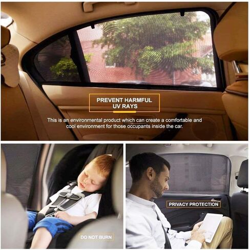 ستارة نافذة جانبية مغناطيسية على شكل حصان على شكل قلب - ستارة سيارة صيفية من الشمس، حاجب شمس أمامي للسيارة من القماش الشبكي الواقي من الشمس (4 قطع، أمامي وخلفي) in Kuwait