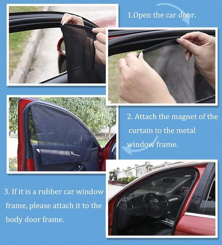 ستارة نافذة جانبية مغناطيسية على شكل حصان على شكل قلب - ستارة سيارة صيفية من الشمس، حاجب شمس أمامي للسيارة من القماش الشبكي الواقي من الشمس (4 قطع، أمامي وخلفي) in Kuwait