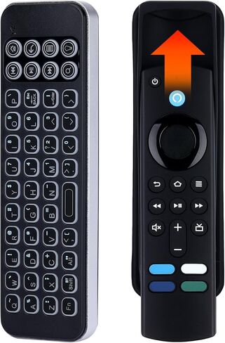 iPazzPort Mini Bluetooth Wireless Companion Keyboard Remote Controller لأجهزة التلفاز الذكية، ومشغلات البث، وFlip & Grasp Fire TV 30BR بإضاءة خلفية in Kuwait