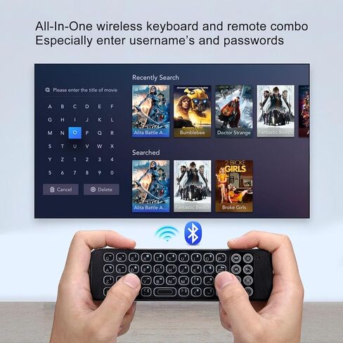 iPazzPort Mini Bluetooth Wireless Companion Keyboard Remote Controller لأجهزة التلفاز الذكية، ومشغلات البث، وFlip & Grasp Fire TV 30BR بإضاءة خلفية in Kuwait