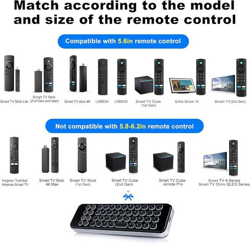 iPazzPort Mini Bluetooth Wireless Companion Keyboard Remote Controller لأجهزة التلفاز الذكية، ومشغلات البث، وFlip & Grasp Fire TV 30BR بإضاءة خلفية in Kuwait