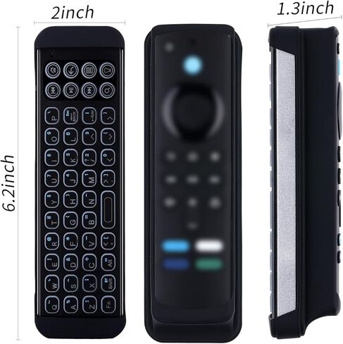iPazzPort Mini Bluetooth Wireless Companion Keyboard Remote Controller لأجهزة التلفاز الذكية، ومشغلات البث، وFlip & Grasp Fire TV 30BR بإضاءة خلفية in Kuwait