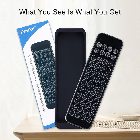 iPazzPort Mini Bluetooth Wireless Companion Keyboard Remote Controller لأجهزة التلفاز الذكية، ومشغلات البث، وFlip & Grasp Fire TV 30BR بإضاءة خلفية in Kuwait