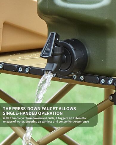 Thickened BPA Free 3.5 Gallon Water Jug, Outdoor Camping Green Water Container Storage, Press Faucet Design Portable Water Tank, Emergency Overlanding Gear Essential For Camper in Kuwait