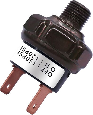 مفتاح ضغط الهواء 120-150 PSI الموضوع 1/8 "NPT 24V 12V DC مفتاح ضغط ضاغط الهواء لقطار الهواء القرن 120-150-1/8"NPT-BK in Saudi Arabia